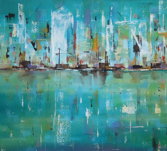 City Scape Painting - Reflections of City